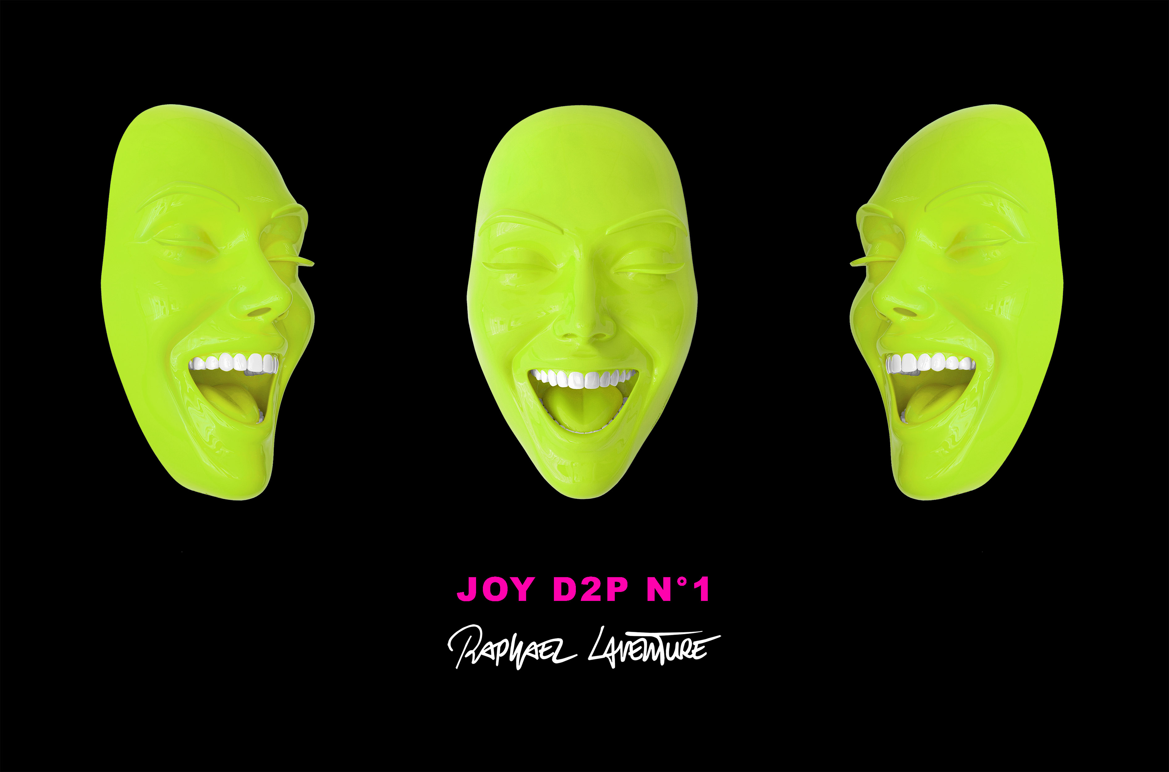 Joy Monochrome Vert Claire Glossy by Raphaël Laventure, hand-painted sculpture, presented by Art.M Luxembourg